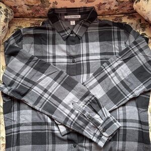 Port Authority Women’s Charcoal and Black Checkered Shirt